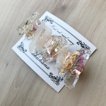 鉱石風  お花のヘアクリップ  pink