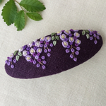 刺繍バレッタ9×3.5 藤
