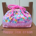 ご入園・ご入学に♪お弁当袋　巾着　《candy hearts柄》　送料込み