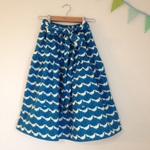 B様ご予約品＊鳥のお散歩♪北欧風ティアードスカート(blue)＊