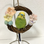 ※専用ページです※newgreen様ご依頼のセキセイインコのミニリースです♪羊毛フェルト