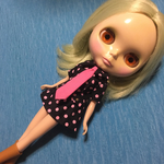 ブライス、リカちゃん用ワンピース、水玉ピンク