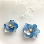 送料無料 グラデーション紫陽花ピアス♡イヤリング