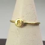 アルファベット真鍮リング　華奢