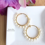 ＊再販＊new＊横顔まで美しく＊swarovski crystal cream pearl gold ring earring