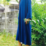 【草木染め】【ヘンプコットン】ワンピース  【濃いめの藍染】【薄めの藍染】ナチュラル素材 ワンピース マタニティー ゆったり目  全5色✨