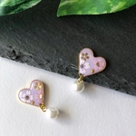 再販▷和  ハート【桜】ゆらゆらパール ピアス/イヤリング
