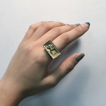 【受注生産】flower art ring _ square