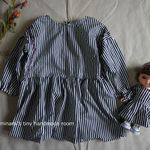♥hirachon様専用ページ♥　お人形とお揃い服♥　ソランちゃんとお揃いのストライプのチュニックワンピ　　100～110サイズ程度　ソランちゃん服の２点セット