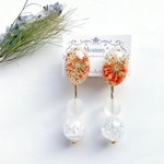 春夏 オレンジかすみ草 2wayピアス・イヤリング