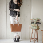 Leather Tote Bag Brown