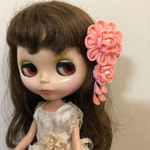 つまみ細工・花下りのベビークリップ(レーヨン・あけぼの)