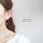 ＊清らかな雫＊スワロフスキークリスタルの美人フープイヤリング＊swarovski crystal&glas stone hoop earring
