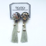 Flower cabochon  tassel イヤリング③
