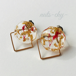 かすみ草 スクエアピアス