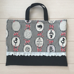  [オーダー品] 綿麻 アリスのレッスンバッグ 黒