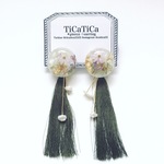 Flower cabochon  tassel ピアス③