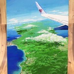 アクリル画”飛行機で見た風景”