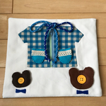 〈再販・新柄〉手作り・布・よくばり知育玩具・チェック・青・くまちゃん
