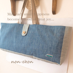 鍵盤ハーモニカ ピアニカ bag❇︎水色デニム&水色ヒッコリー(クラッシックbus)