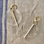    【再販】フープピアス クリア✕ゴールドイヤリング ピアス