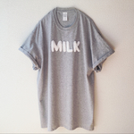 〔ゆるり〕ほわほわＭＩＬＫＴシャツ🍮 ヘザーグレー｜ホワイト｜ビスケット