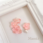 《Mami.t》紫陽花イヤーカフ&イヤリング（ピンク）