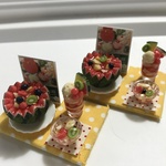 hand made ミニチュア ドールハウス  スイカのフルーツポンチセット