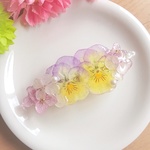 ビオラと紫陽花の上品バレッタ