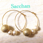 大人可愛30ミリフープ  ハンドメイド ピアス