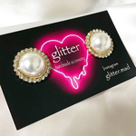 パールビジュー大ぶり ピアス♡