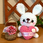 母の日＊カーネーション＊うさぎ＊あみぐるみ