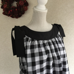 リバーシブル リボンチュニック(チェック×黒)