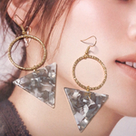 アクリルグレーフープピアス イヤリング