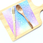 名入れ♡ウマさん 木製スプーンとお箸のセット