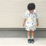 ダブルガーゼの優しい子ども甚平（ピンク80.ブルー80.110のみ！！）