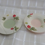 ＊トールペイント＊ 茶たく２枚（ストロベリー）訳ありお買得品