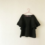 新作＊リネンのＲuffleブラウス＊ブラック