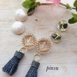２way デニム タッセル イヤリング／ピアス