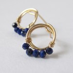 14Kgf　ラピスラズリ　Circle　スタッドピアス　