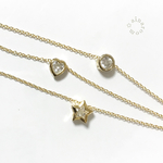 K16GP✨round・heart・star 超極細chain