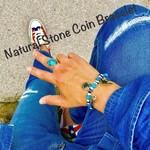 Natural Stone Coin Bracelet
