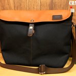 フラップ仕様！◎Hand made帆布×レザーのショルダーバッグ！◎キャメル×黒ブラック 