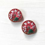 一輪のお花チェコガラスボタンピアス