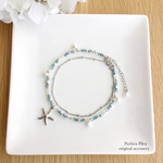 沖縄&ハワイ旅行にも♡＊海辺の少女＊天然石＊star fish &silver summer anklet