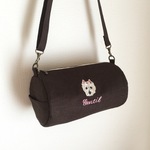 gen0121様オーダー品☆犬の手刺繍の筒型ショルダー