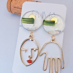 【イヤリング】2way 人気   face earing 
