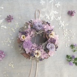 Petite Couronne＜ Nostalgique Lilas＞＊ノスタルジックパープル・幸せ舞い込むリース ミニ＊母の日・プリザーブドフラワー＊花＊ギフト＊母の日のおくりもの特集