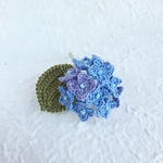 紫陽花のコサージュ  ブルー