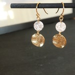 ゴールド・クリスタルの上品ピアス/イヤリング